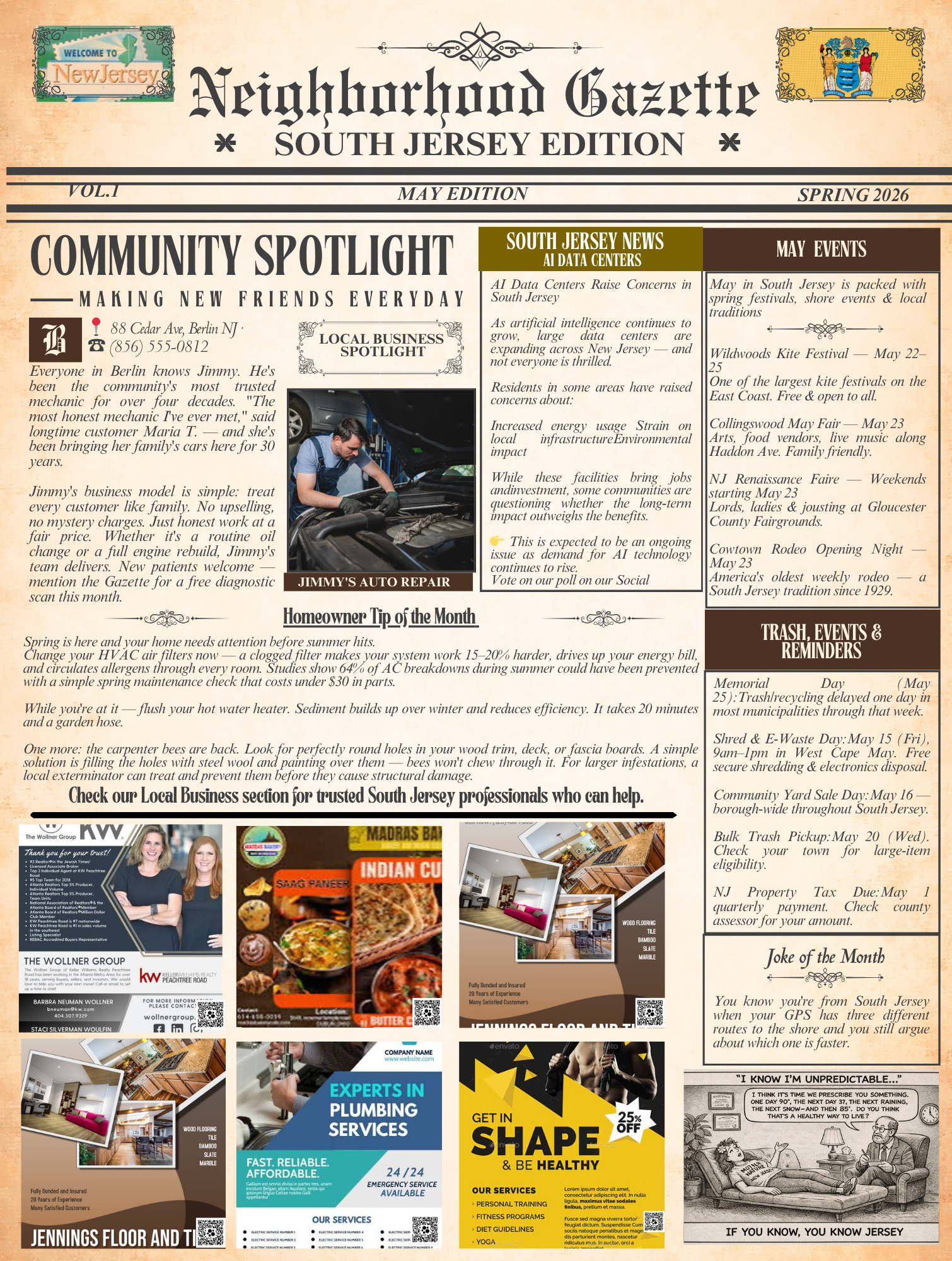 Gazette Front Page Ad